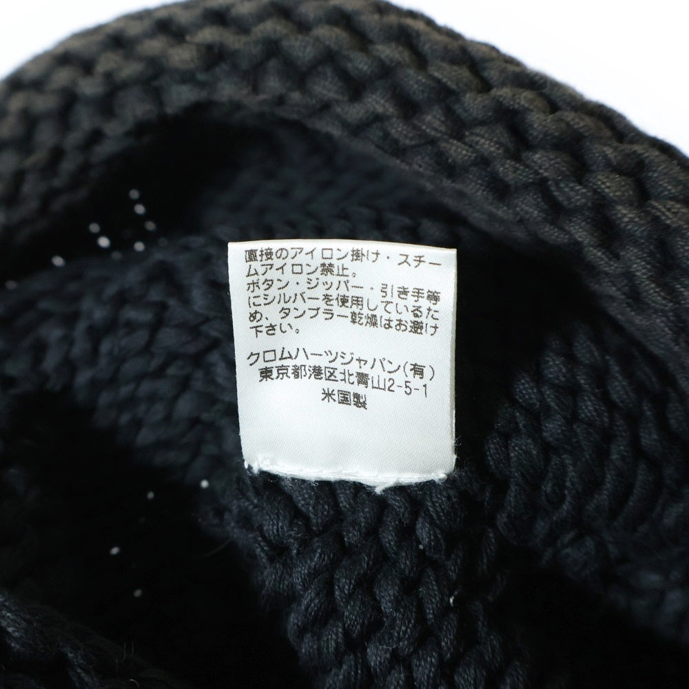 CHROME HEARTS(クロムハーツ) BEANIE クロスボールボタン クロスパッチ ビーニー ニット帽 帽子 ブラック