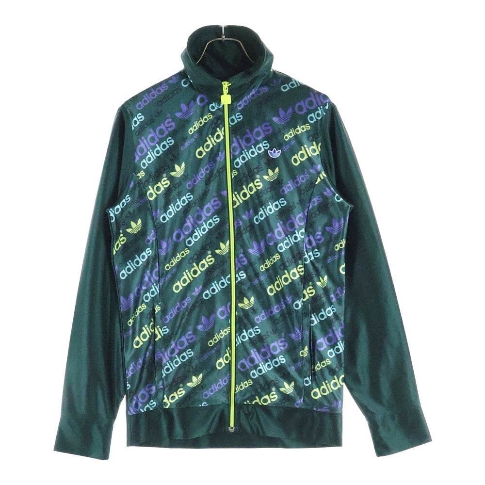 adidas(アディダス) ロゴ総柄 ナイロントラックジャケット グリーン