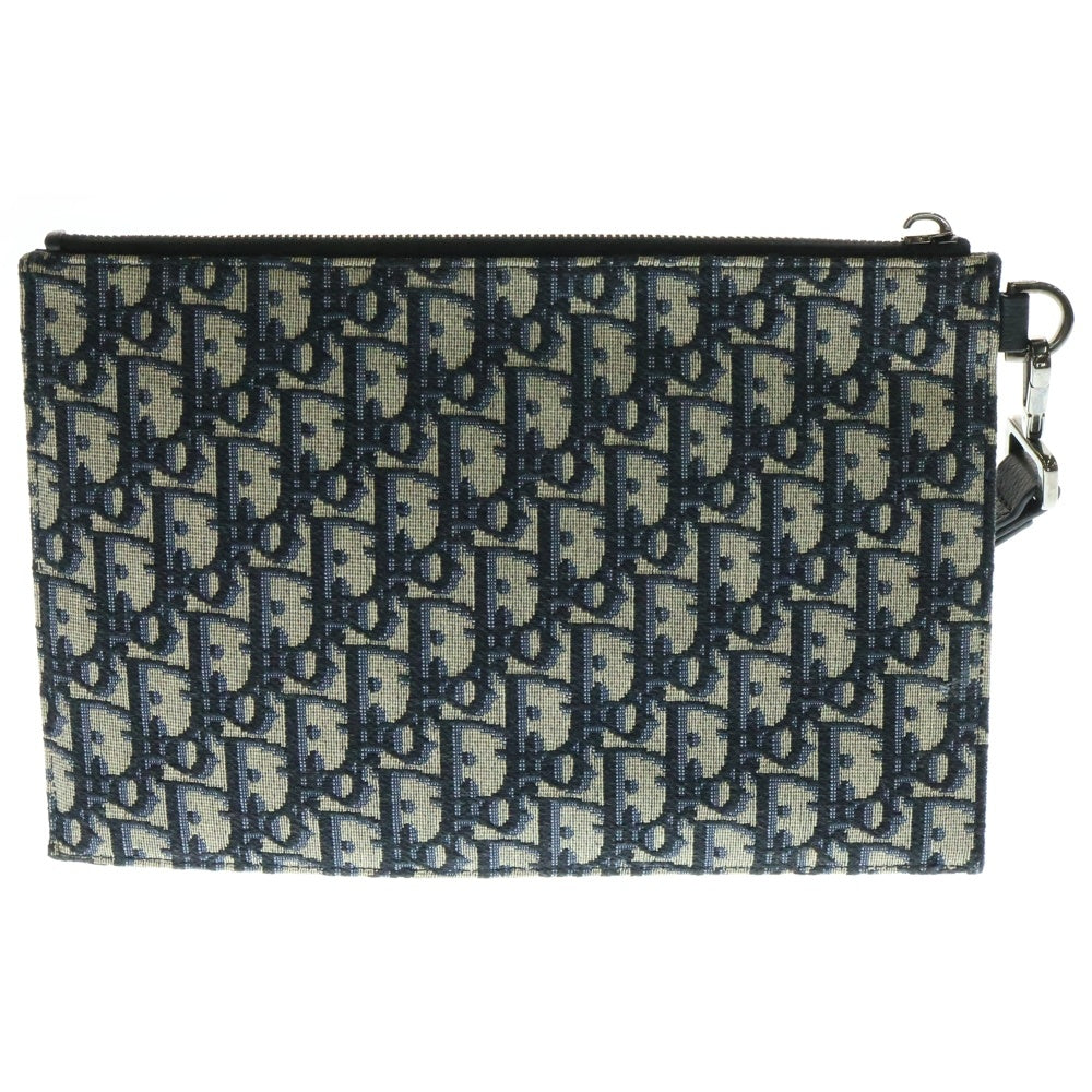DIOR(ディオール) ×KENNY SCHARF Clutch Bag ケニーシャーフ パッチ付き オブリーク クラッチバッグ セカンドバッグ グレー