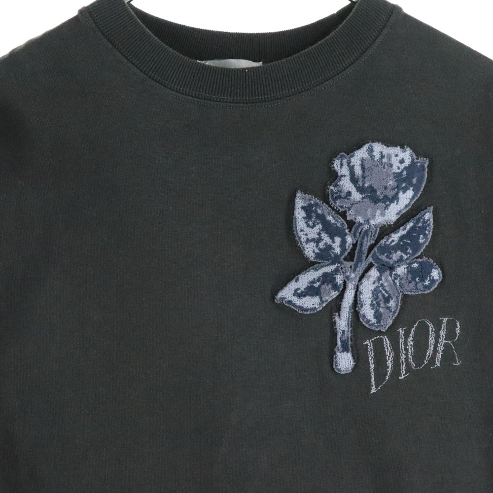 DIOR(ディオール) ×ALEX FOXTON 20SS Flour Tee アレックスフォックストン フラワーパッチ 半袖Tシャツ ブラック 943J605D0554