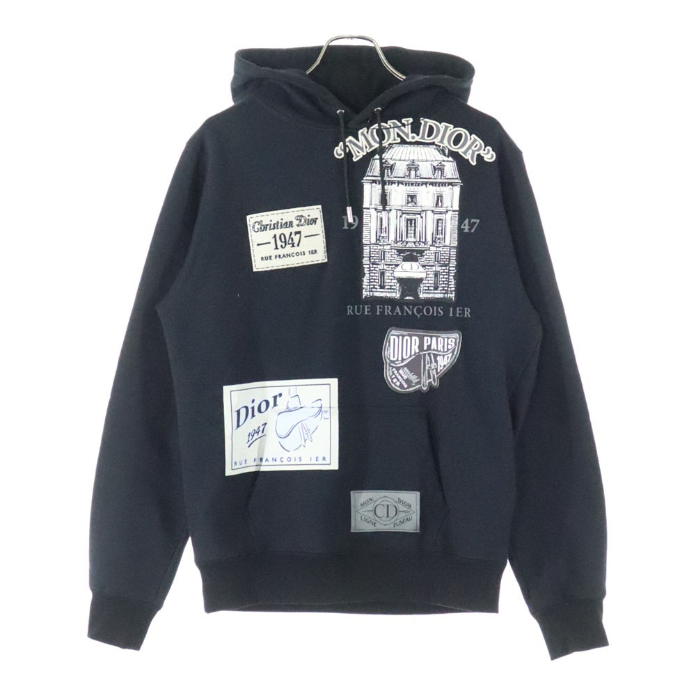 DIOR(ディオール) 20SS Archive Patch Hoodie アーカイブパッチ プルオーバースウェットパーカー ブラック 013J605B0531
