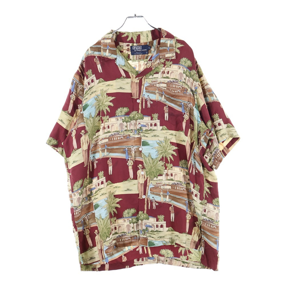 POLO RALPH LAUREN(ポロラルフローレン) シルク オープンカラー 開襟 半袖シャツ マルチ
