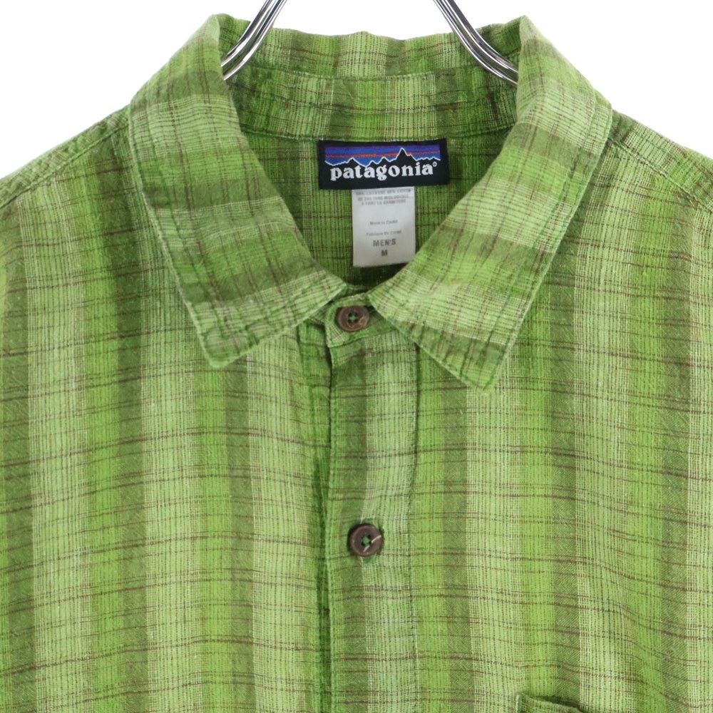 PATAGONIA(パタゴニア) CHECK SHIRTS チェック 開襟 半袖シャツ グリーン