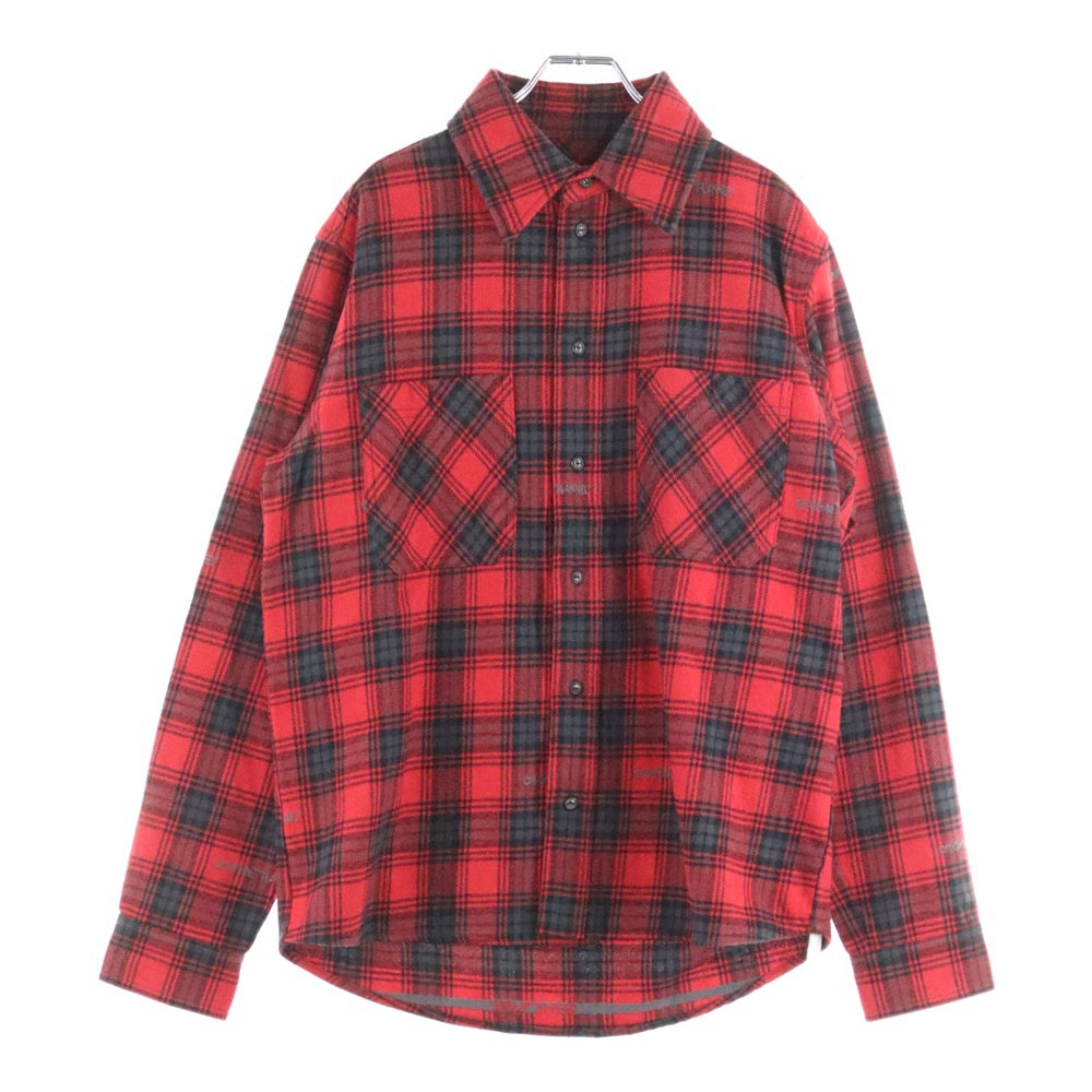 OFF-WHITE(オフホワイト) 20AW Flannel Shirt スプレーロゴ 長袖チェックシャツ ネルシャツ レッド OMGA133E20FAB001