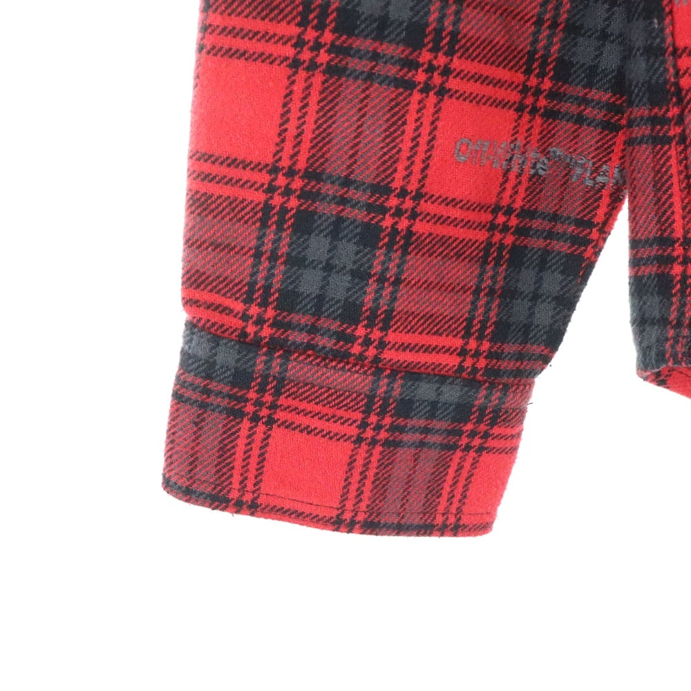 OFF-WHITE(オフホワイト) 20AW Flannel Shirt スプレーロゴ 長袖チェックシャツ ネルシャツ レッド OMGA133E20FAB001