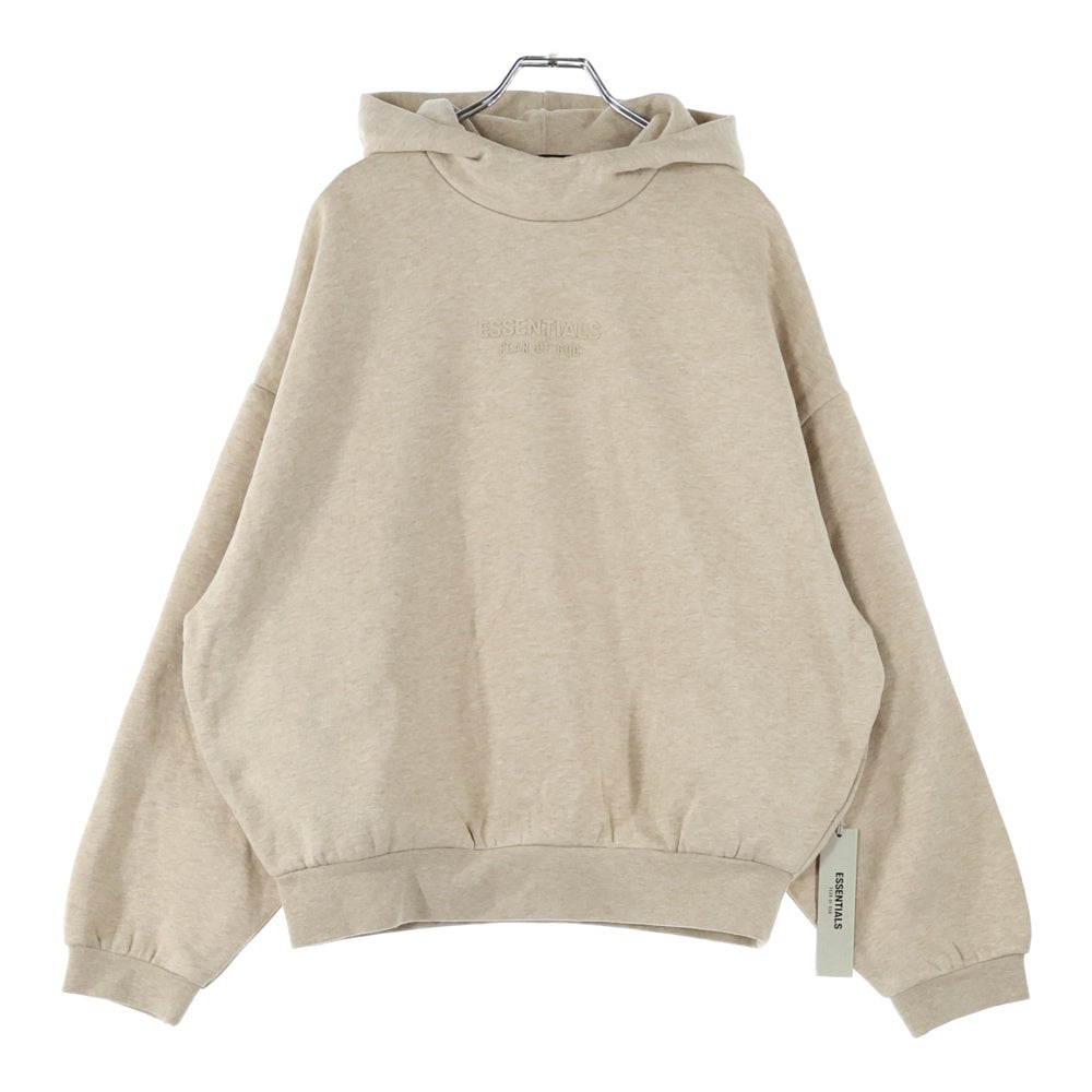 FEAR OF GOD ESSENTIALS(フィアオブゴッド エッセンシャルズ) HOODIE ラバーロゴ プルオーバースウェットパーカー フーディー ベージュ