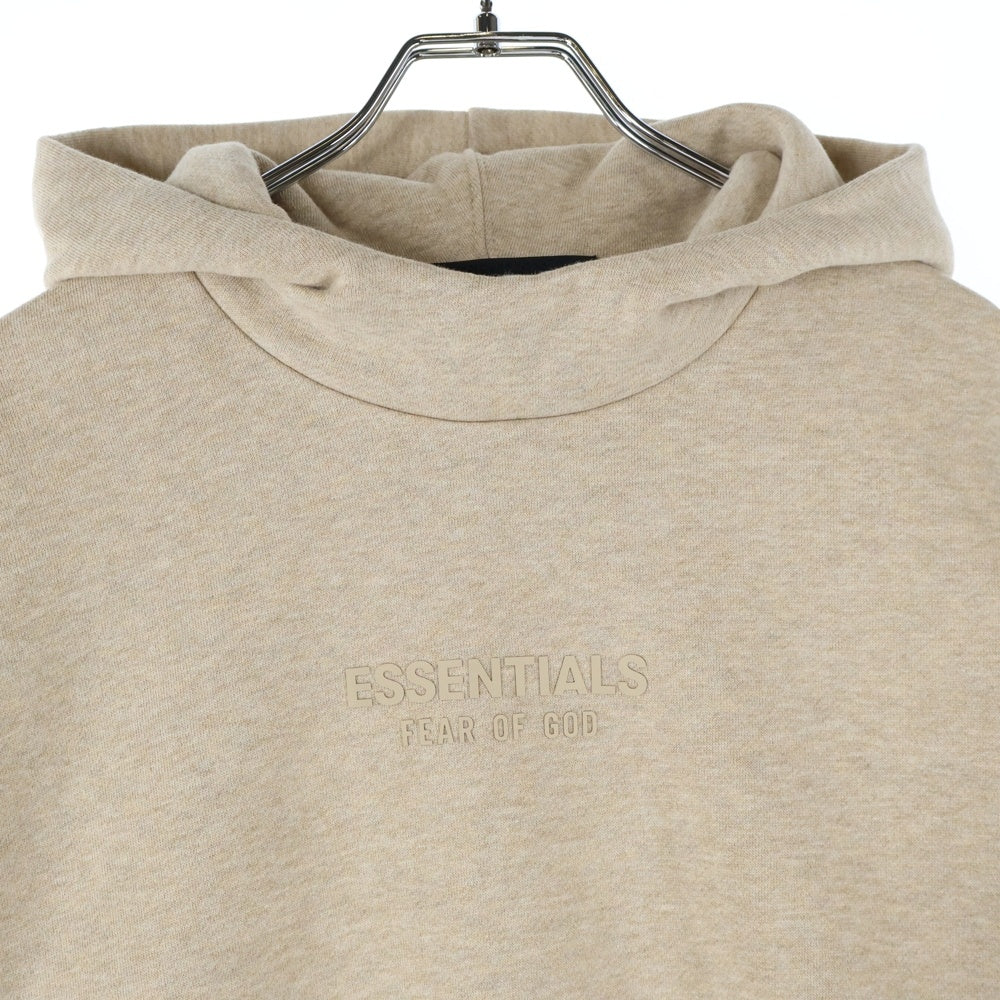 FEAR OF GOD ESSENTIALS(フィアオブゴッド エッセンシャルズ) HOODIE ラバーロゴ プルオーバースウェットパーカー フーディー ベージュ