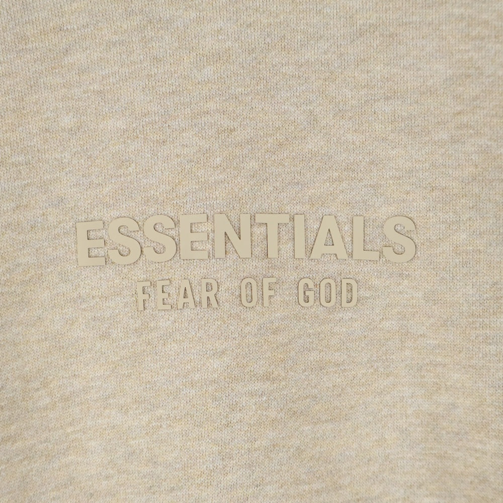 FEAR OF GOD ESSENTIALS(フィアオブゴッド エッセンシャルズ) HOODIE ラバーロゴ プルオーバースウェットパーカー フーディー ベージュ