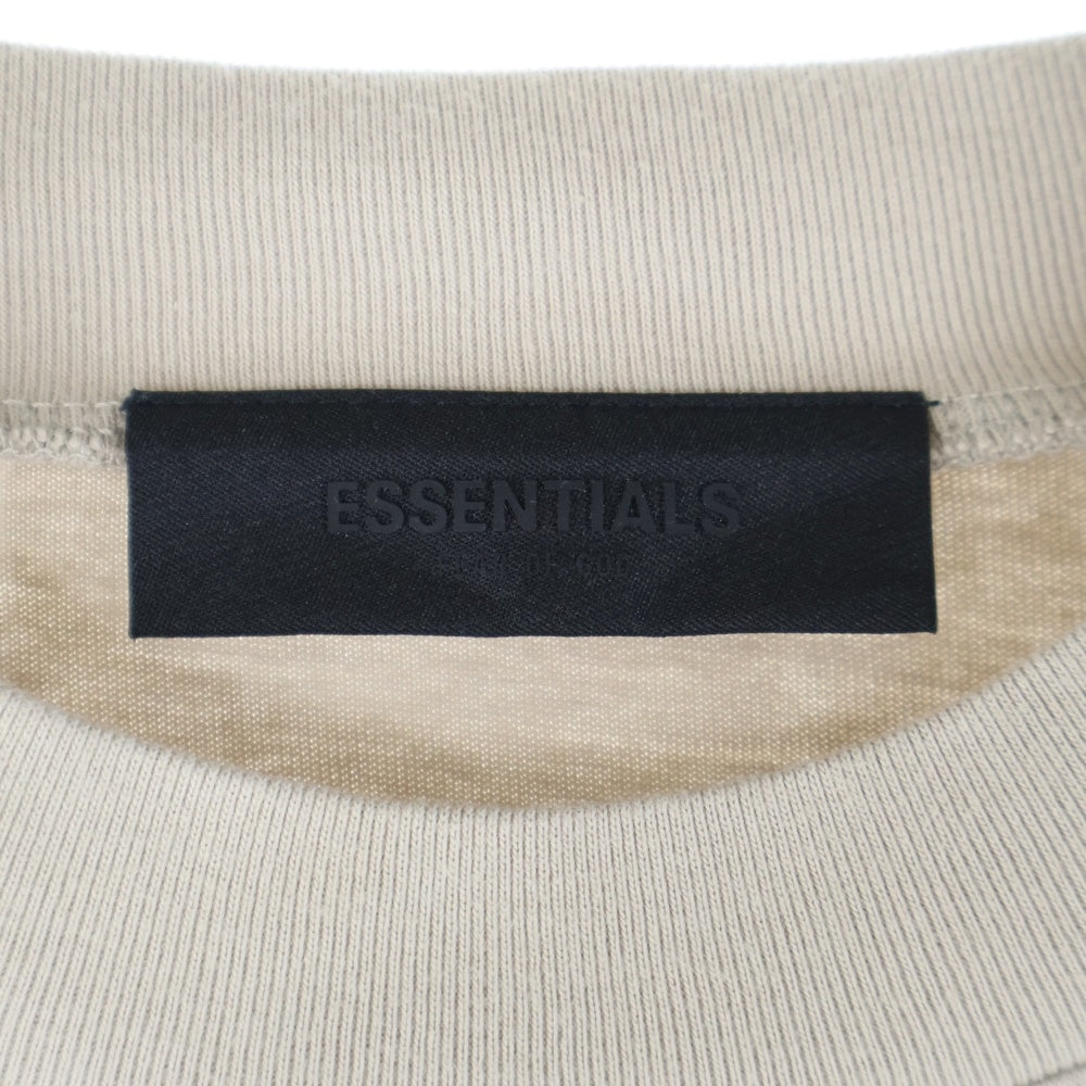 FEAR OF GOD ESSENTIALS(フィアオブゴッド エッセンシャルズ) L/S T-SHIRT ラバーロゴ 長袖Tシャツ ロンT ベージュ