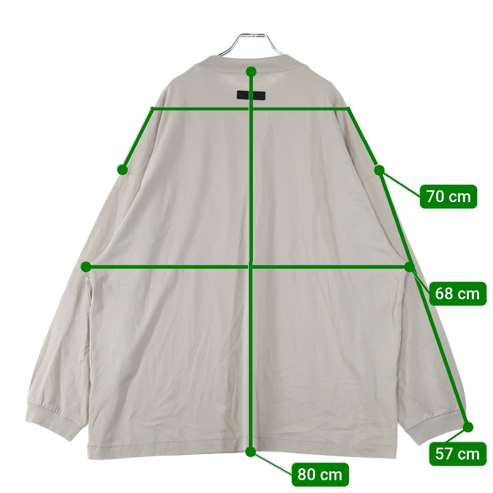 FEAR OF GOD ESSENTIALS(フィアオブゴッド エッセンシャルズ) L/S T-SHIRT ラバーロゴ 長袖Tシャツ ロンT ベージュ