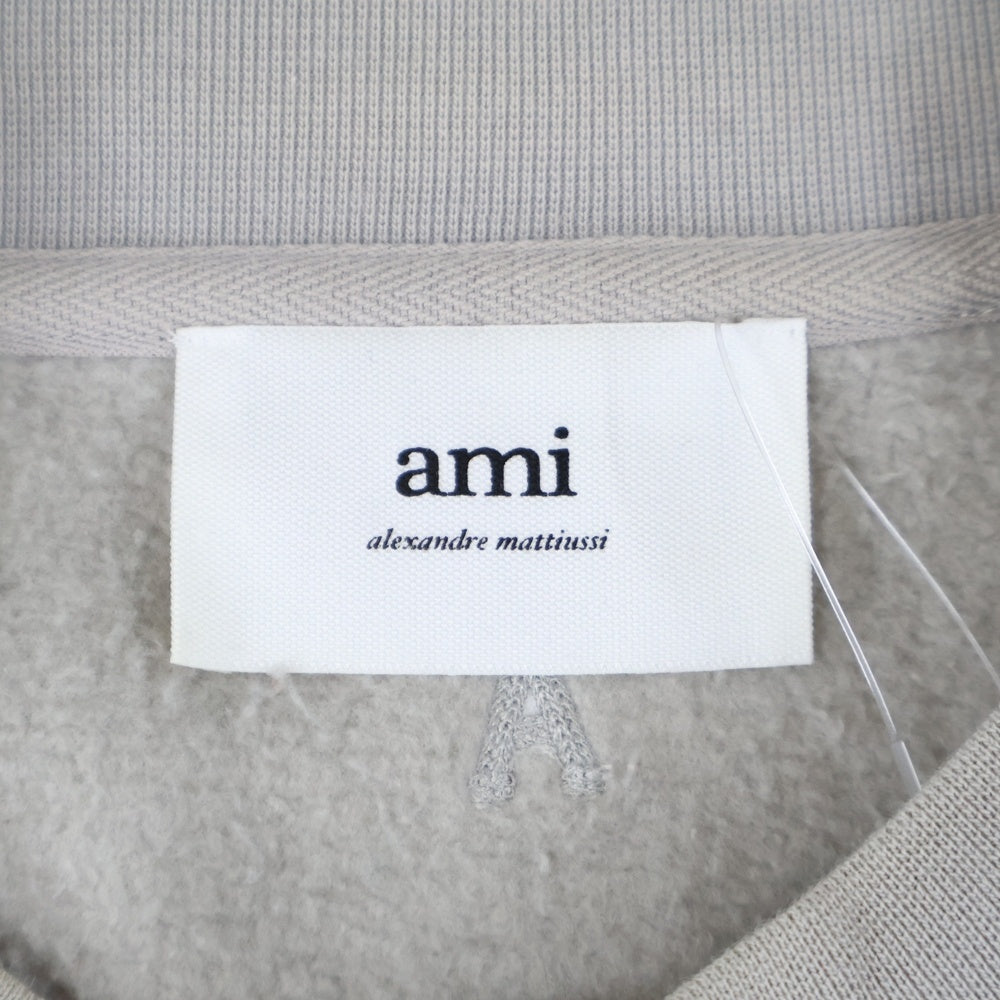 AMI Alexandre Mattiussi(アミアレクサンドルマテュッシ) Sweatshirt ロゴ刺繍 クルーネックスウェットトレーナー ベージュ USW017.740