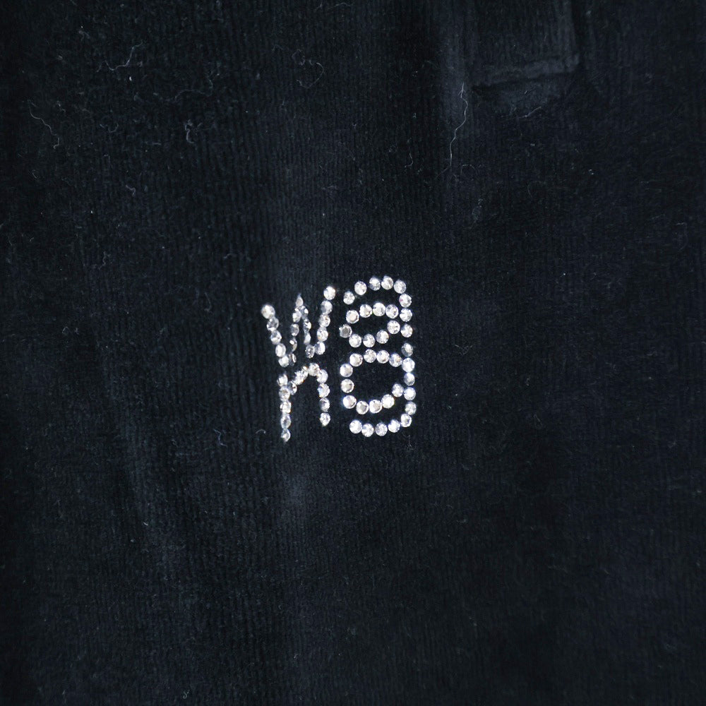 ALEXANDER WANG(アレキサンダーワン) Velour Jogger Pants ラインストーン装飾 ベロアジョガーパンツ ブラック