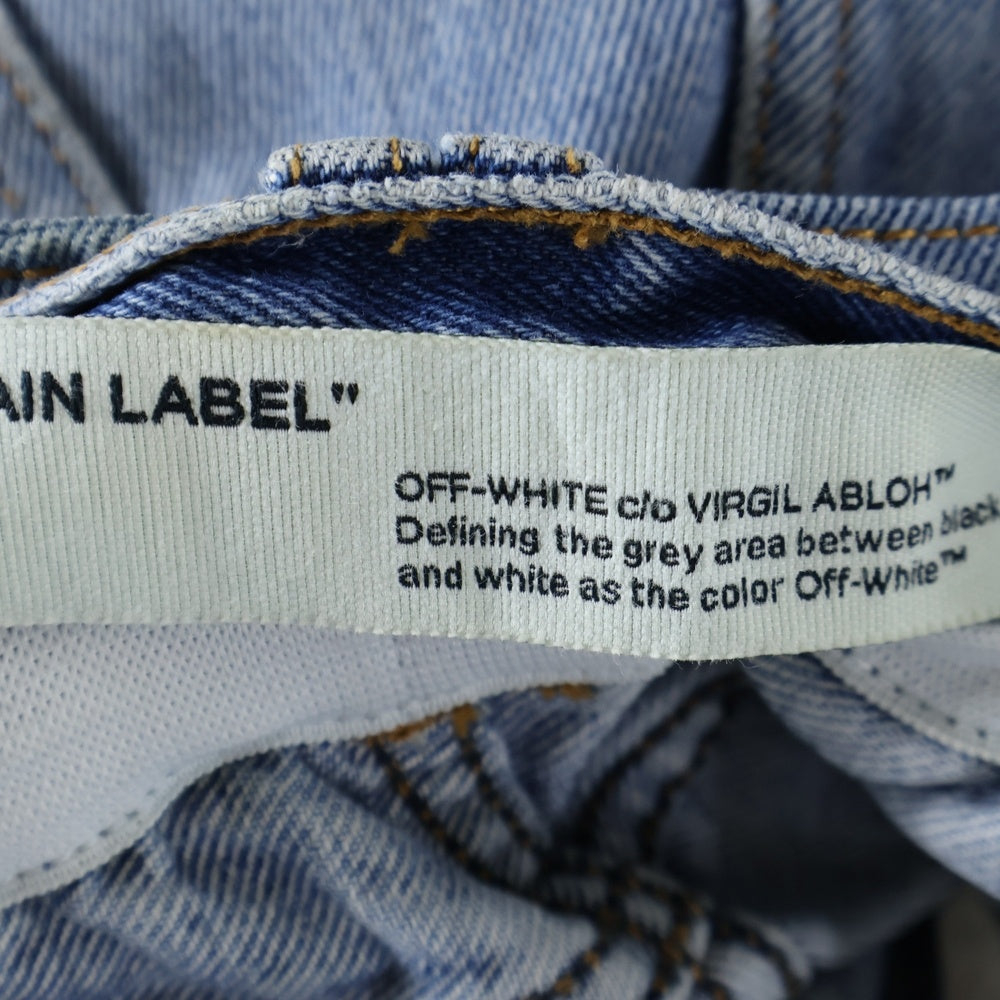 OFF-WHITE(オフホワイト) 19AW Painted Denim Pants ペイント ベルト付きデニムパンツ インディゴ OMYA005E19386037