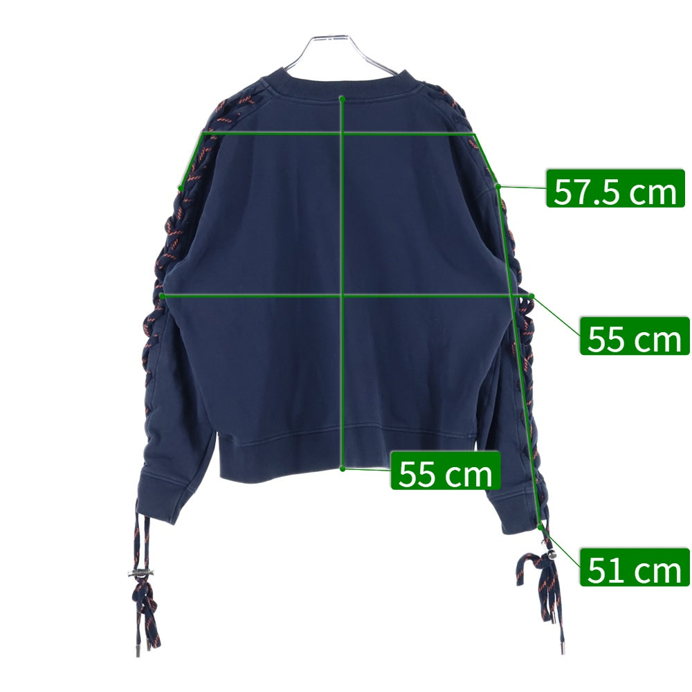 Acne Studios(アクネ ストゥディオズ) Sweatshirt レースアップ クルーネックスウェットトレーナー ネイビー 1HA173-