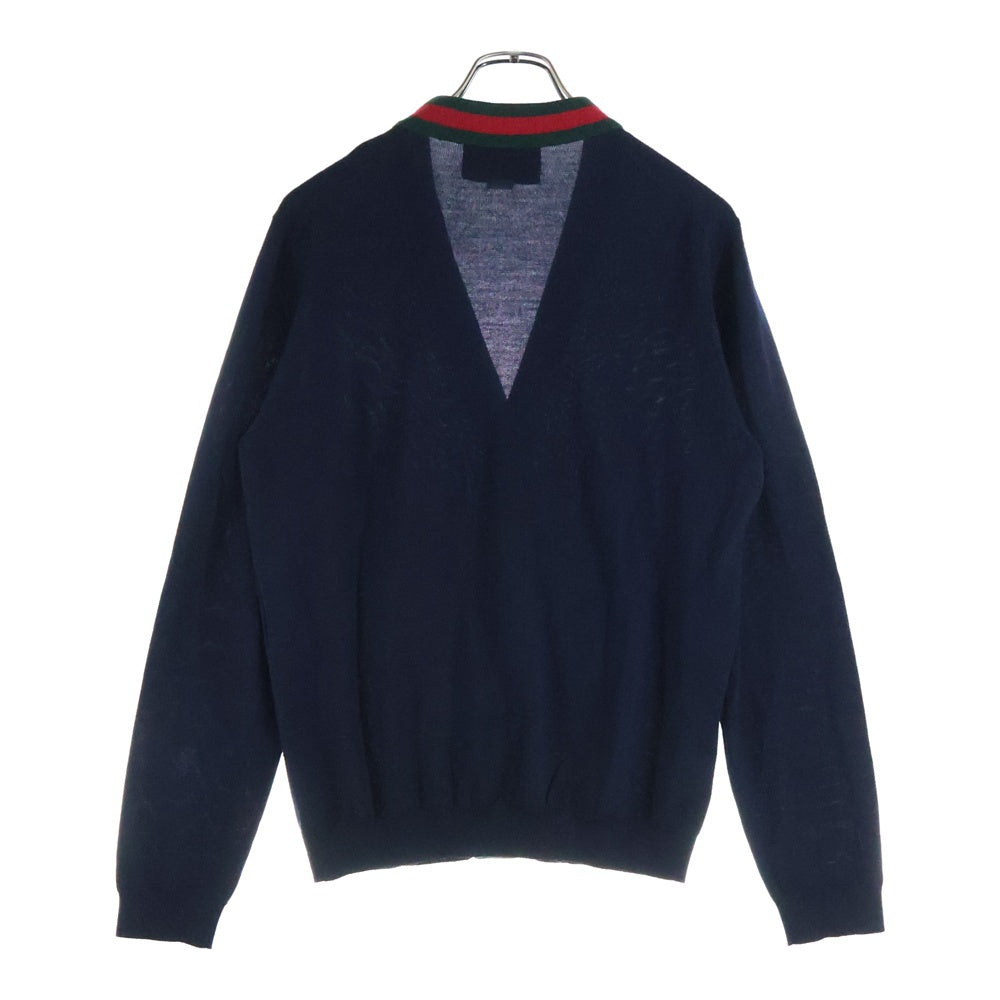 GUCCI(グッチ) V Neck Knit Cardigan ニットカーディガン ネイビー 408146 X1317