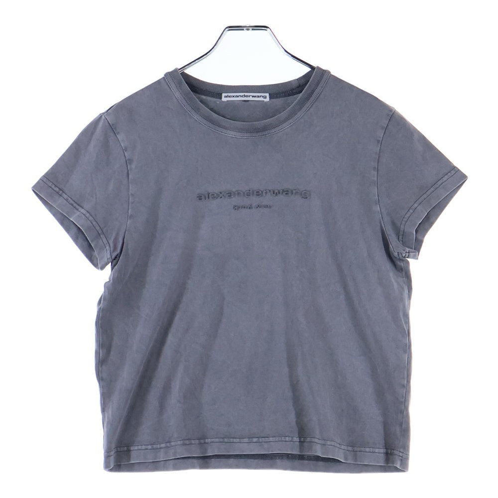 ALEXANDER WANG(アレキサンダーワン) Emboss T-Shirt エンボスロゴ 半袖Tシャツ グレー レディース