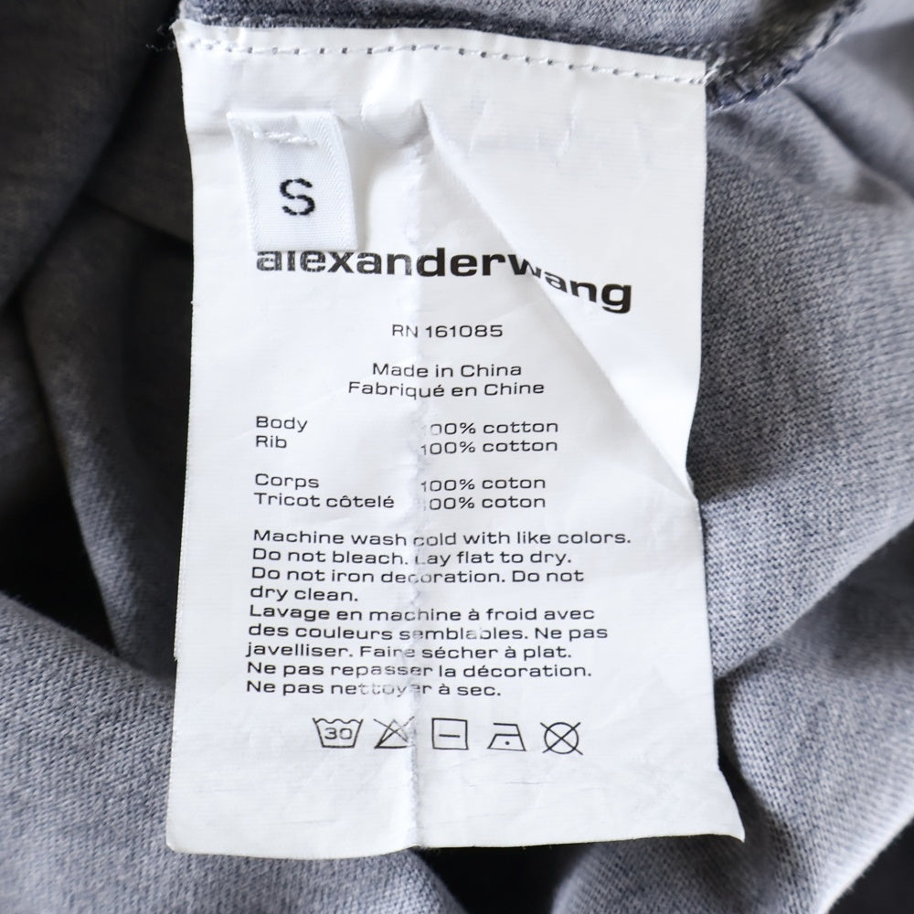 ALEXANDER WANG(アレキサンダーワン) Emboss T-Shirt エンボスロゴ 半袖Tシャツ グレー レディース