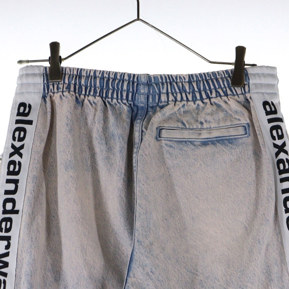 ALEXANDER WANG(アレキサンダーワン) Denim Track Pants サイドロゴ デニムトラックパンツ レディース