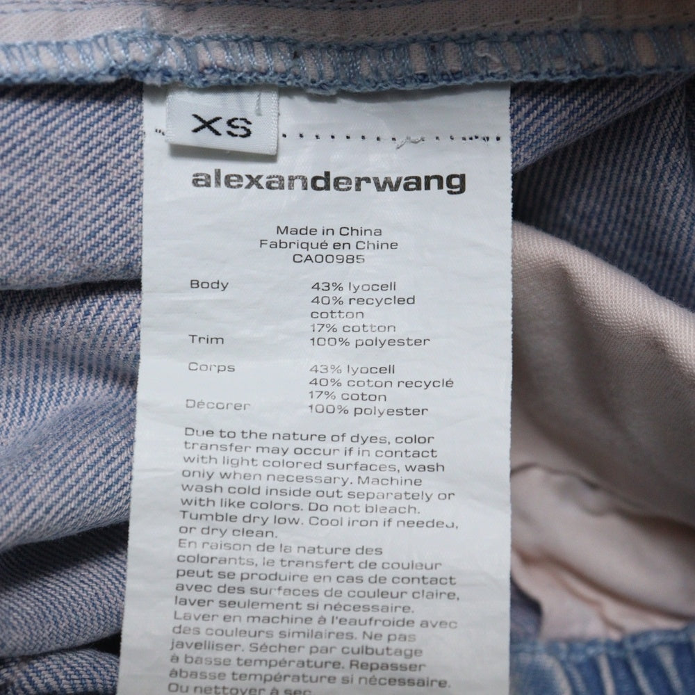 ALEXANDER WANG(アレキサンダーワン) Denim Track Pants サイドロゴ デニムトラックパンツ レディース