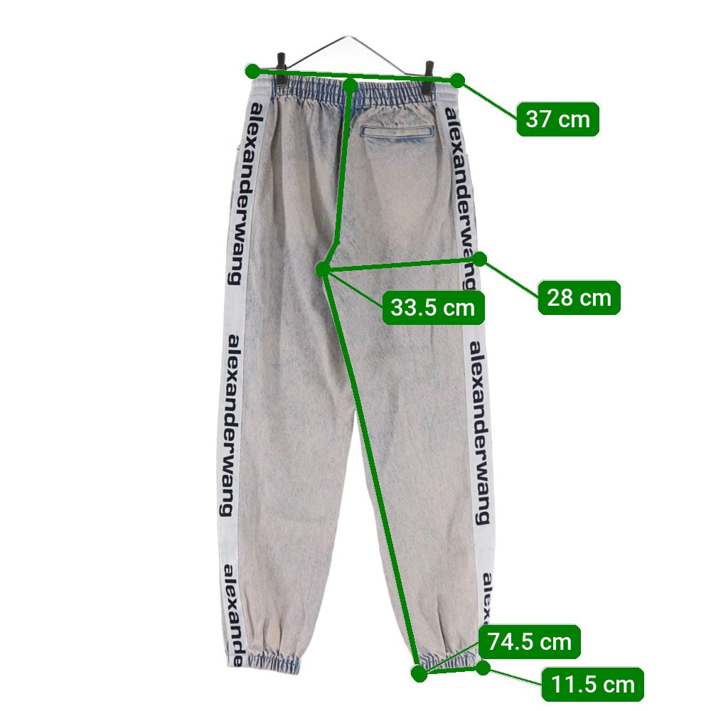 ALEXANDER WANG(アレキサンダーワン) Denim Track Pants サイドロゴ デニムトラックパンツ レディース