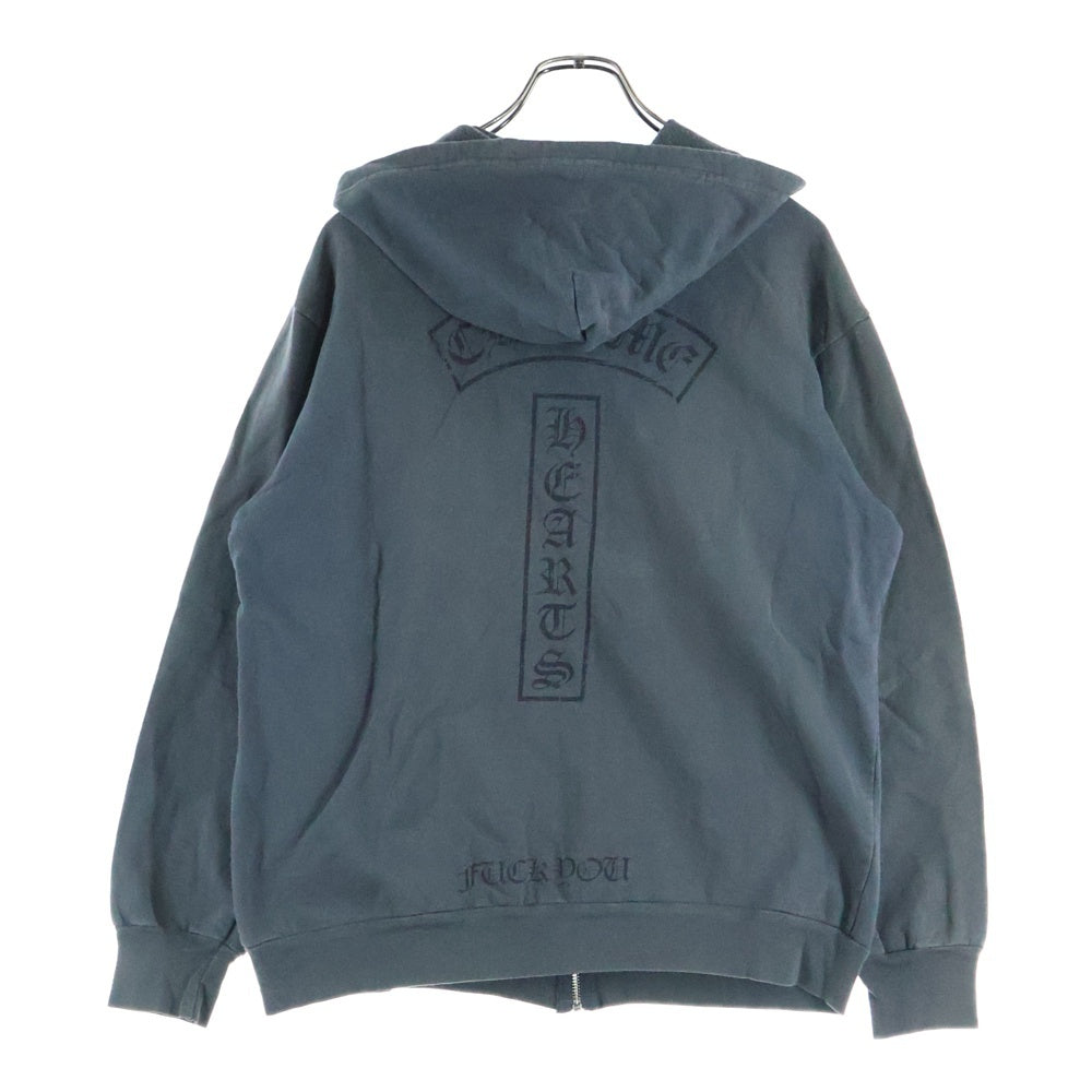 CHROME HEARTS(クロムハーツ) SWTSHRT HD ZIP ロゴプリントダガージップスウェットパーカー グレー