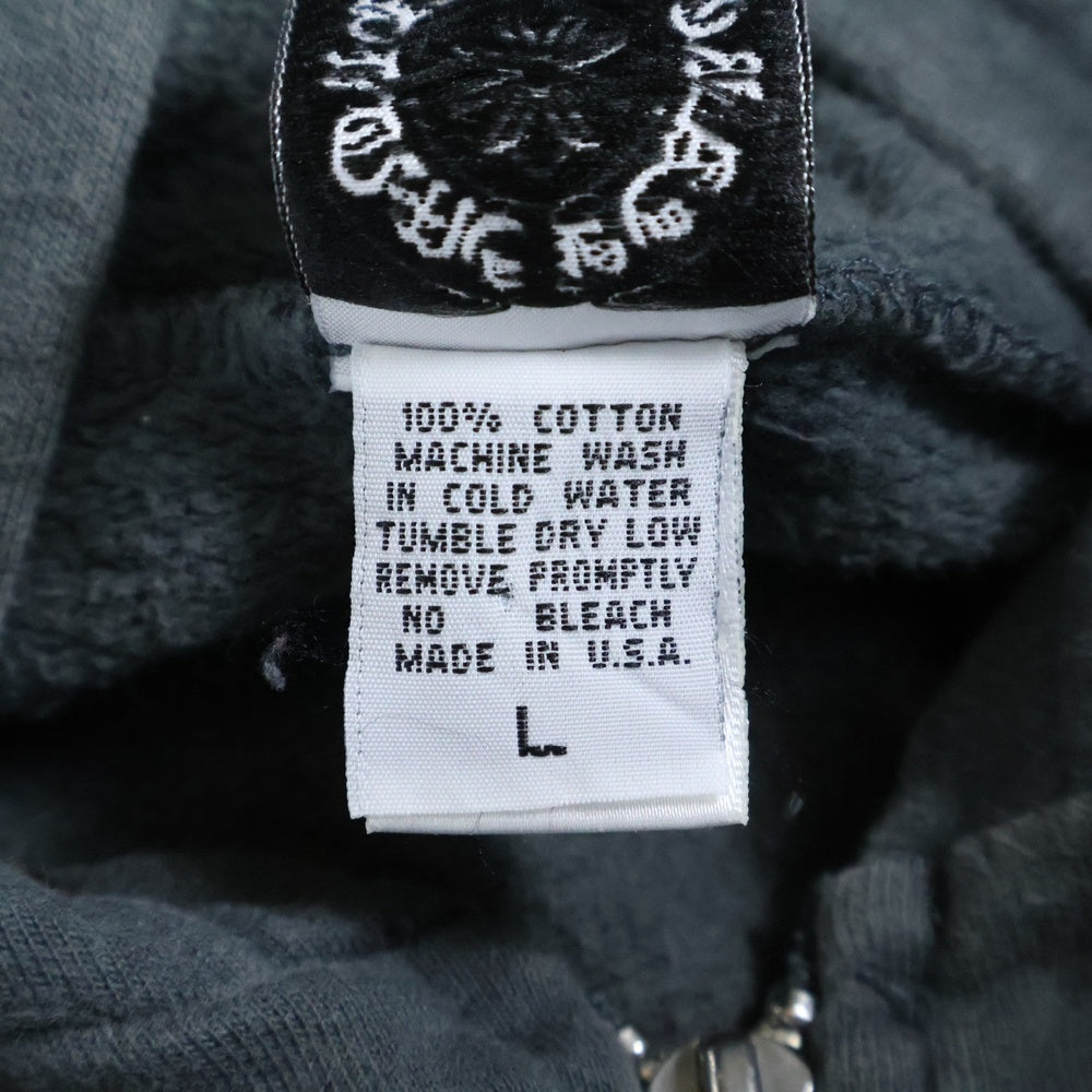 CHROME HEARTS(クロムハーツ) SWTSHRT HD ZIP ロゴプリントダガージップスウェットパーカー グレー