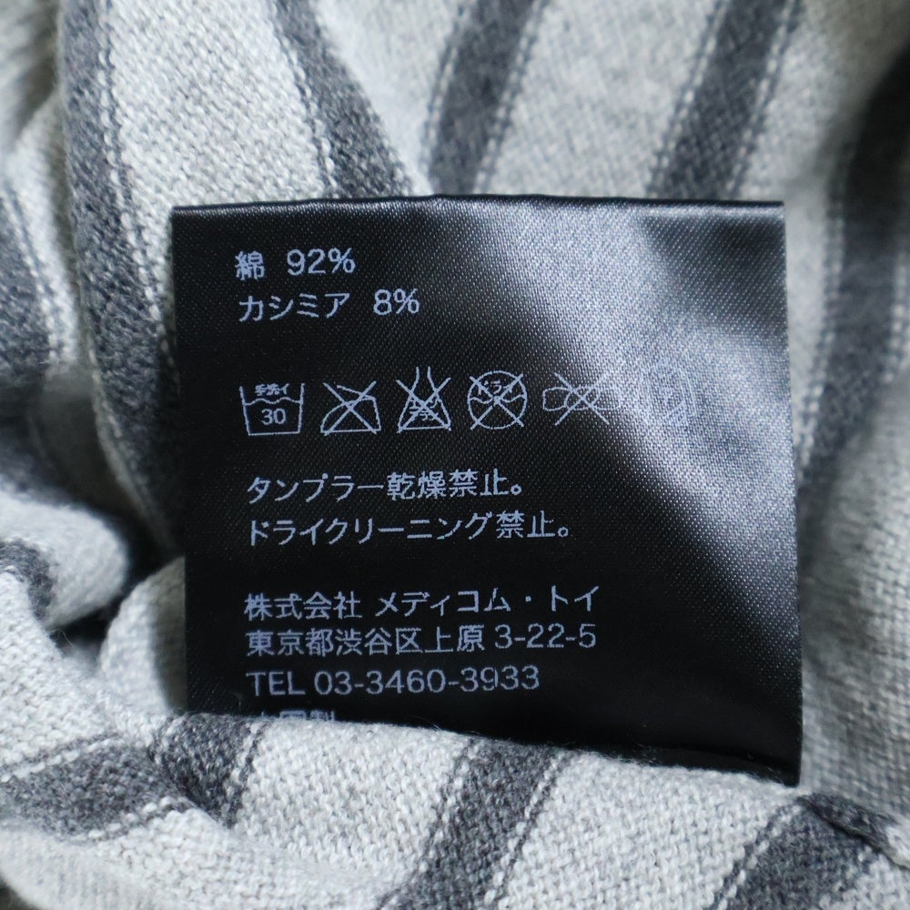 Original Fake(オリジナルフェイク) ボーダー クルーネックニットセーター グレー