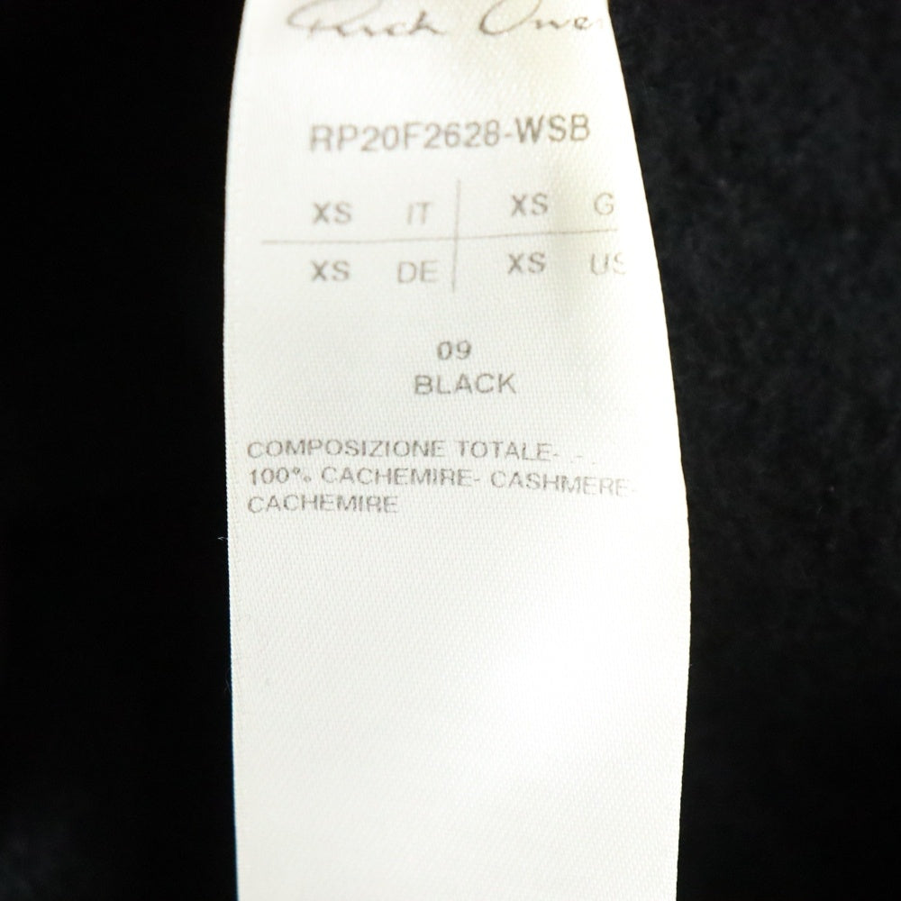 Rick Owens(リックオウエンス) 20AW Cashmere Zip Hoodie カシミヤニット ジップアップパーカー フーディー ブラック RP20F2628-WSB