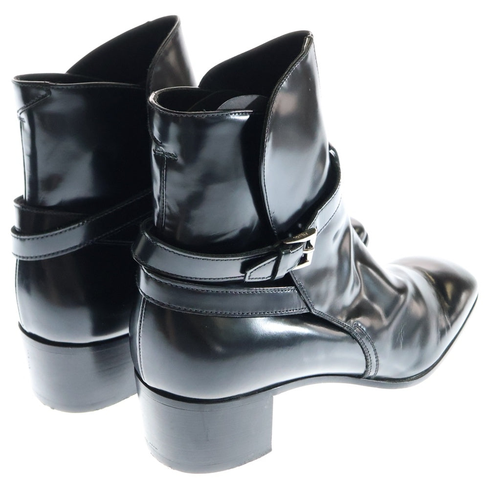 PRADA(プラダ) Leather Boots ストラップ バックル レザーブーツ ブラック