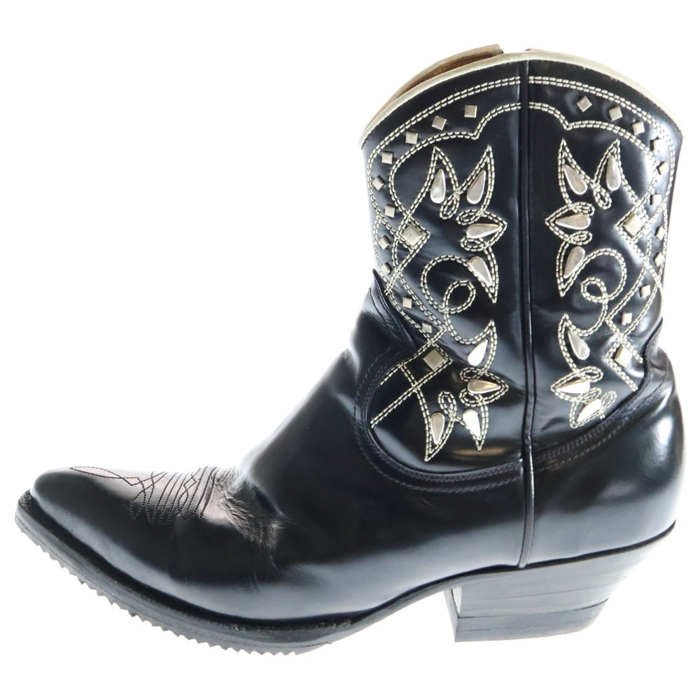SAINT LAURENT PARIS(サンローランパリ) SANTIAG WESTERN BOOTS サンティアゴ ウェスタンブーツ ハイカットブーツ ブラック 376115
