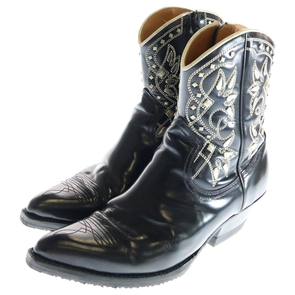 SAINT LAURENT PARIS(サンローランパリ) SANTIAG WESTERN BOOTS サンティアゴ ウェスタンブーツ ハイカットブーツ ブラック 376115