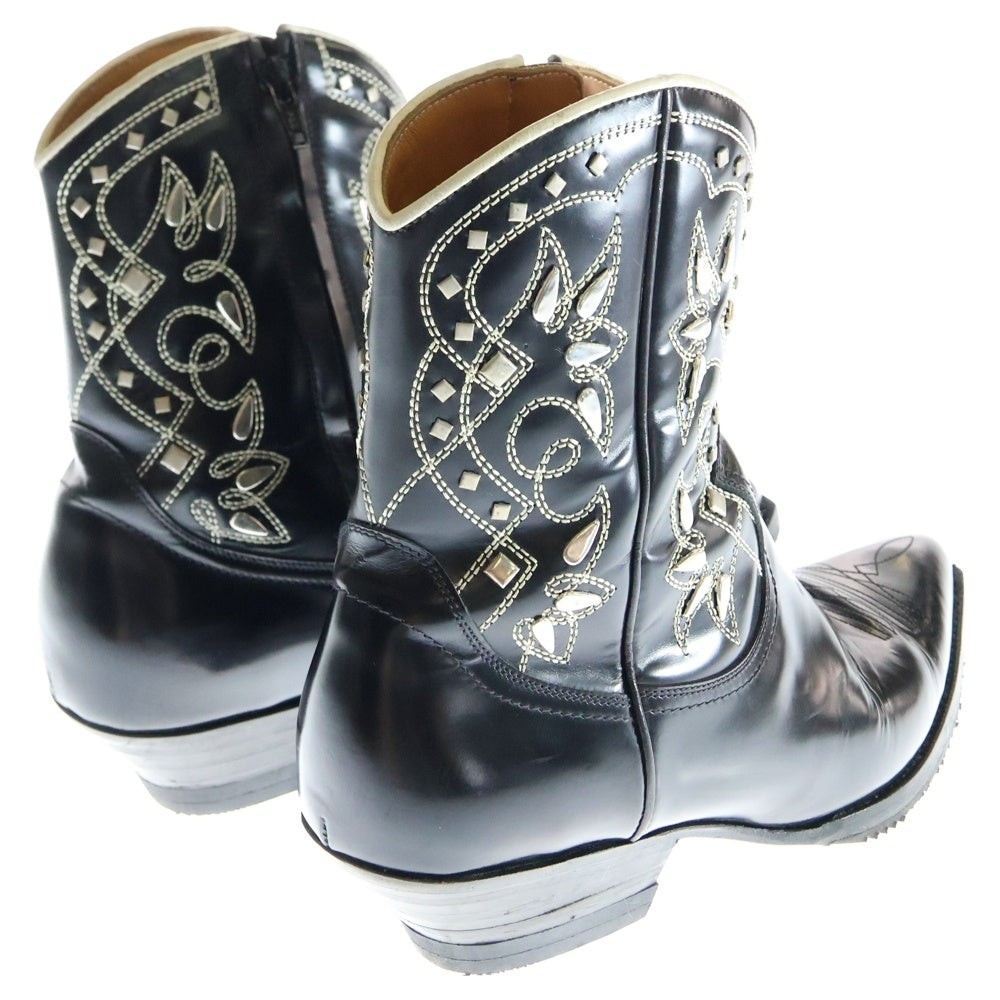 SAINT LAURENT PARIS(サンローランパリ) SANTIAG WESTERN BOOTS サンティアゴ ウェスタンブーツ ハイカットブーツ ブラック 376115
