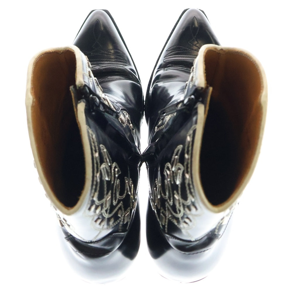SAINT LAURENT PARIS(サンローランパリ) SANTIAG WESTERN BOOTS サンティアゴ ウェスタンブーツ ハイカットブーツ ブラック 376115
