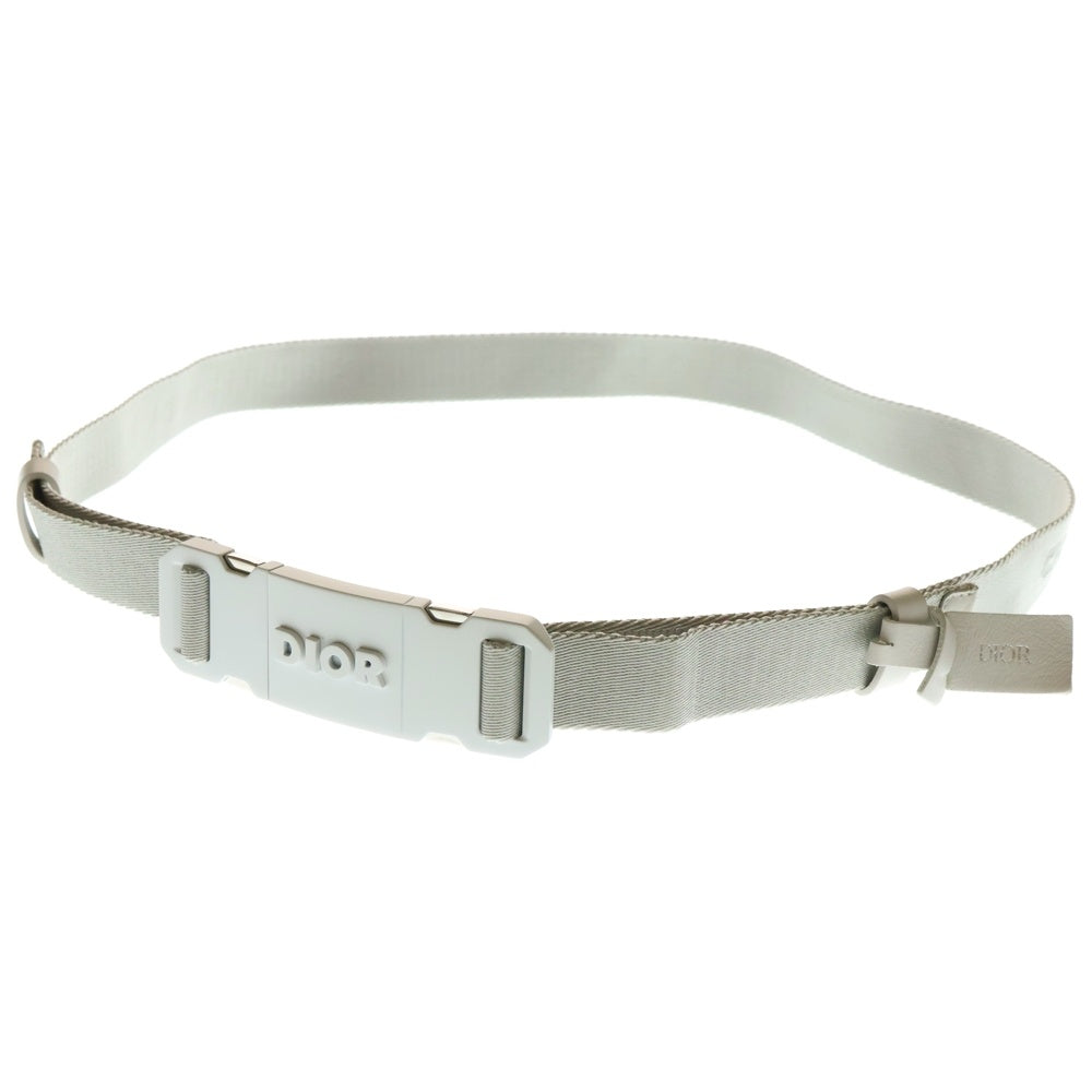 Christian Dior(クリスチャンディオール) Nylon Belt ロゴバックル ナイロンベルト グレー 4354PV