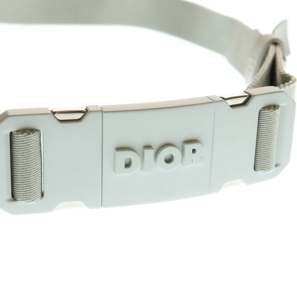 Christian Dior(クリスチャンディオール) Nylon Belt ロゴバックル ナイロンベルト グレー 4354PV