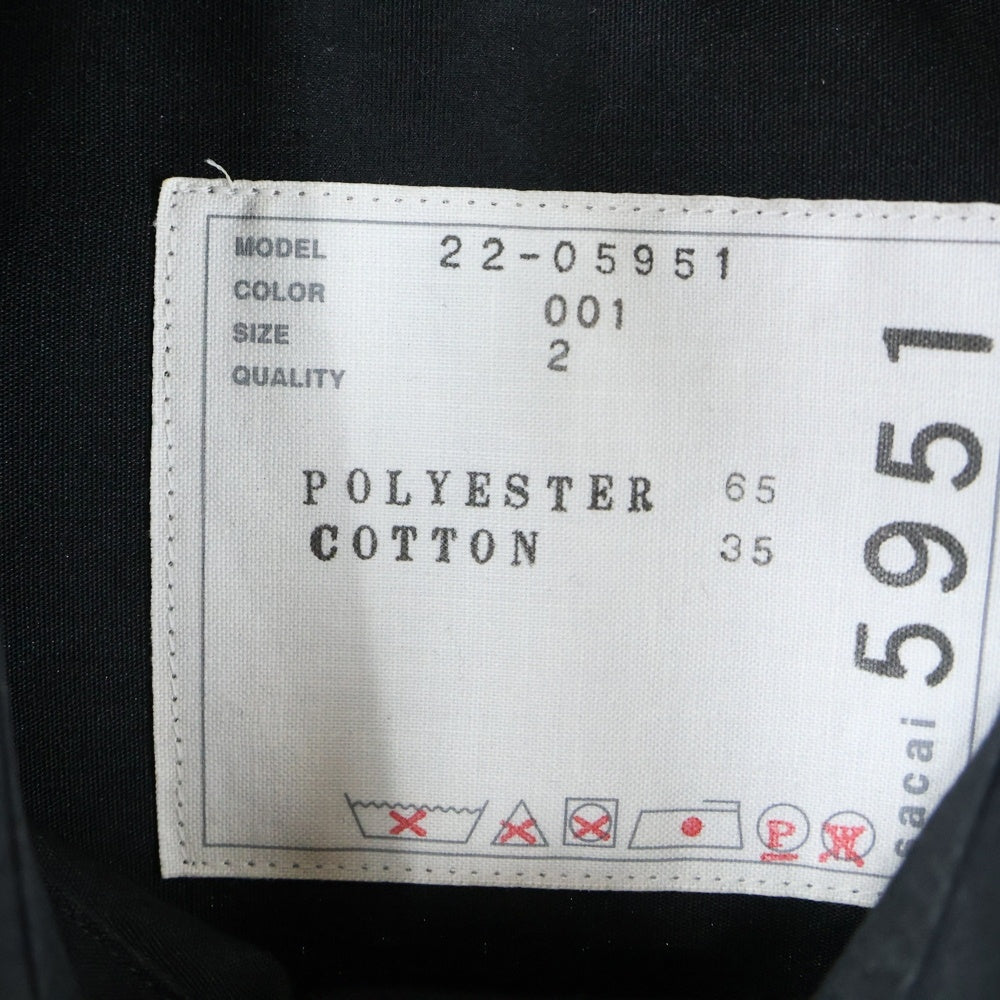 Sacai(サカイ) Bustier Detail Shirt レザービスチェ レイヤード 長袖シャツ ブラック 22-05951