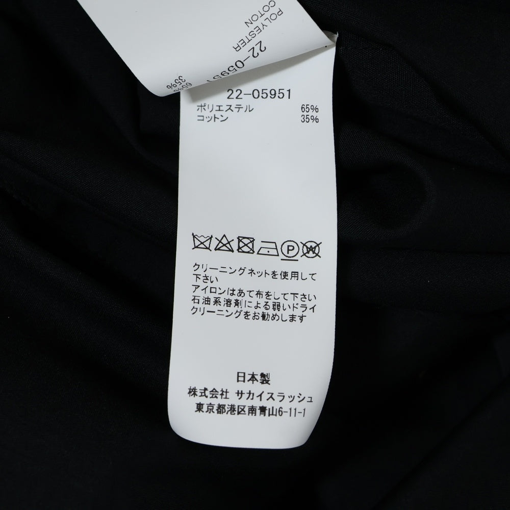 Sacai(サカイ) Bustier Detail Shirt レザービスチェ レイヤード 長袖シャツ ブラック 22-05951