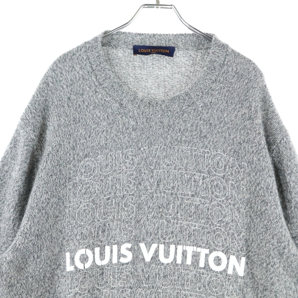 LOUIS VUITTON(ルイヴィトン) フロントロゴプリント クルーネックニットセーター グレー RM182 GVL HFN08W