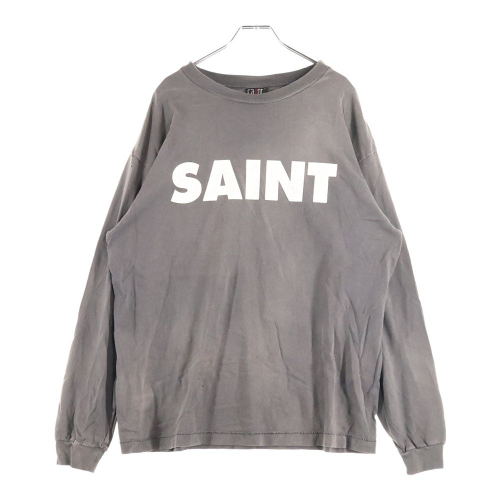 SAINT MICHAEL(セントマイケル) 23AW LS TEE/S>N>T ダメージ加工長袖Tシャツ ロンT グレー SM-A23-0000-010