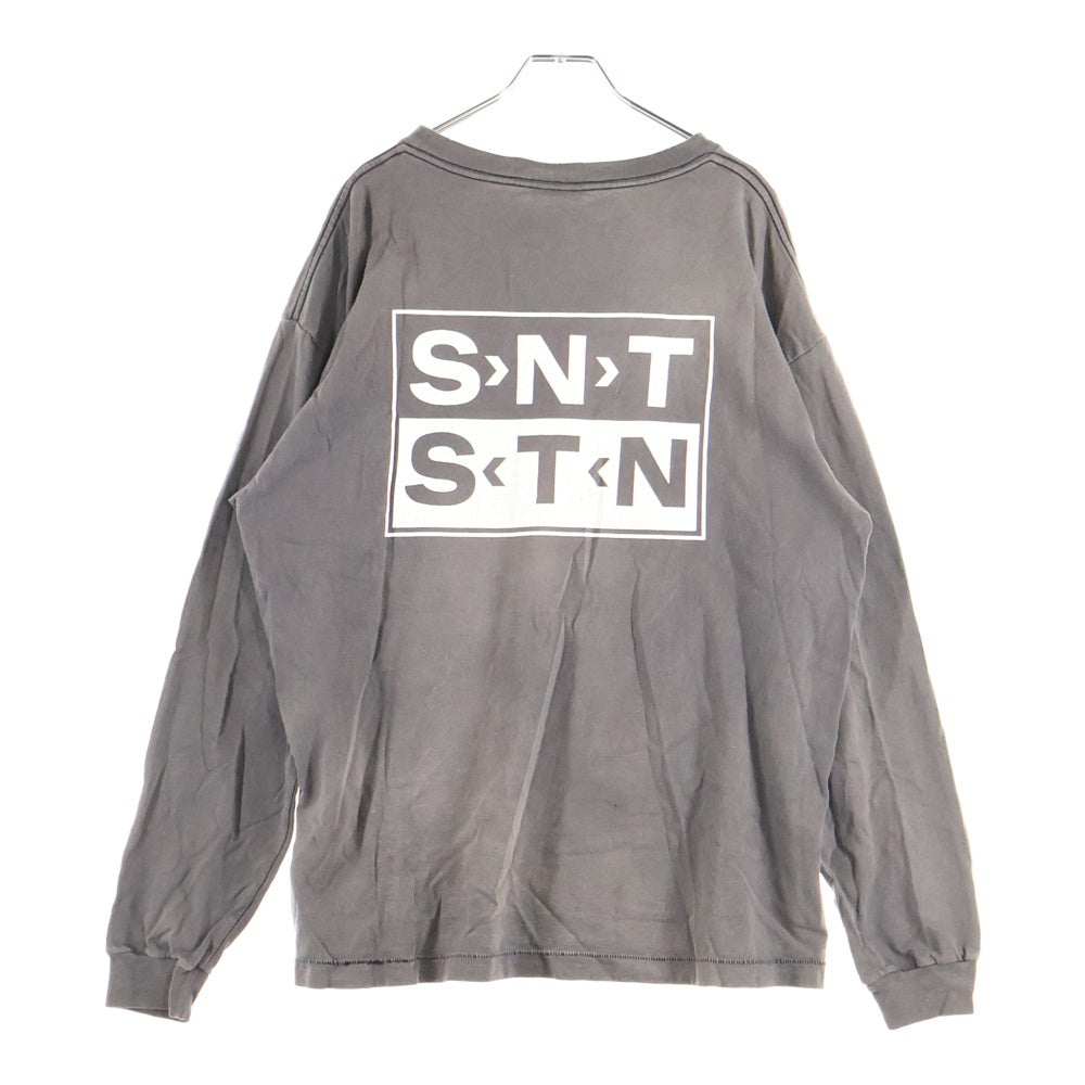 SAINT MICHAEL(セントマイケル) 23AW LS TEE/S>N>T ダメージ加工長袖Tシャツ ロンT グレー SM-A23-0000-010