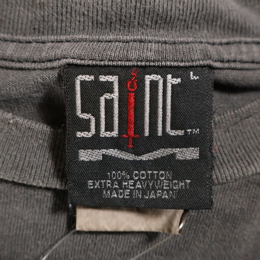 SAINT MICHAEL(セントマイケル) 23AW LS TEE/S>N>T ダメージ加工長袖Tシャツ ロンT グレー SM-A23-0000-010