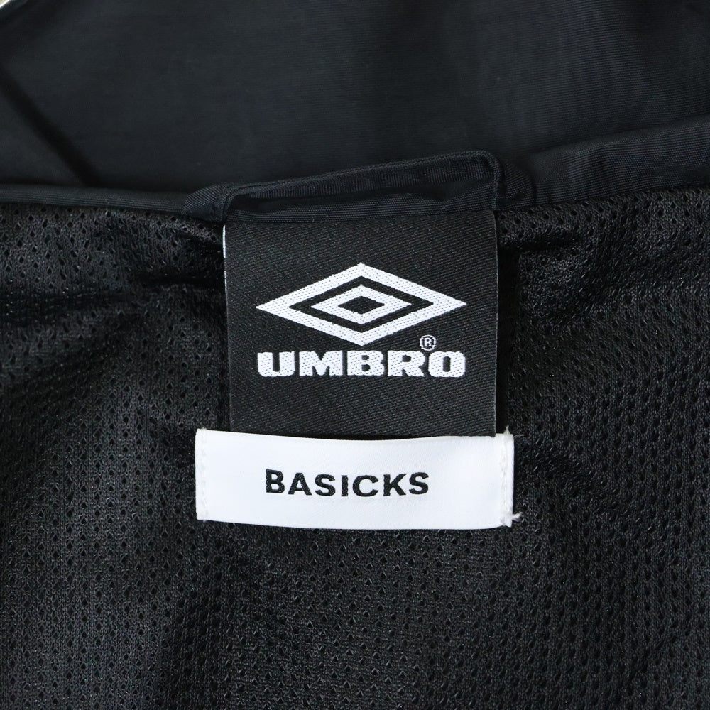 UMBRO(アンブロ) ×BASICS NYRON TRACK JACKET ベイシックス ナイロントラックジャケット ブラック UMB-0101