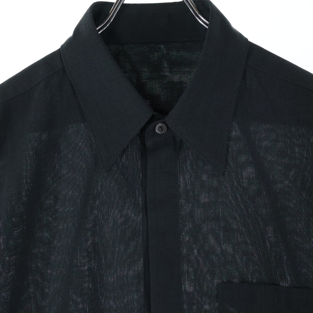 IRENISA(イレニサ) 25SS Wool Shirt ウール半袖シャツ グレー IH-25SS-B042-ETN