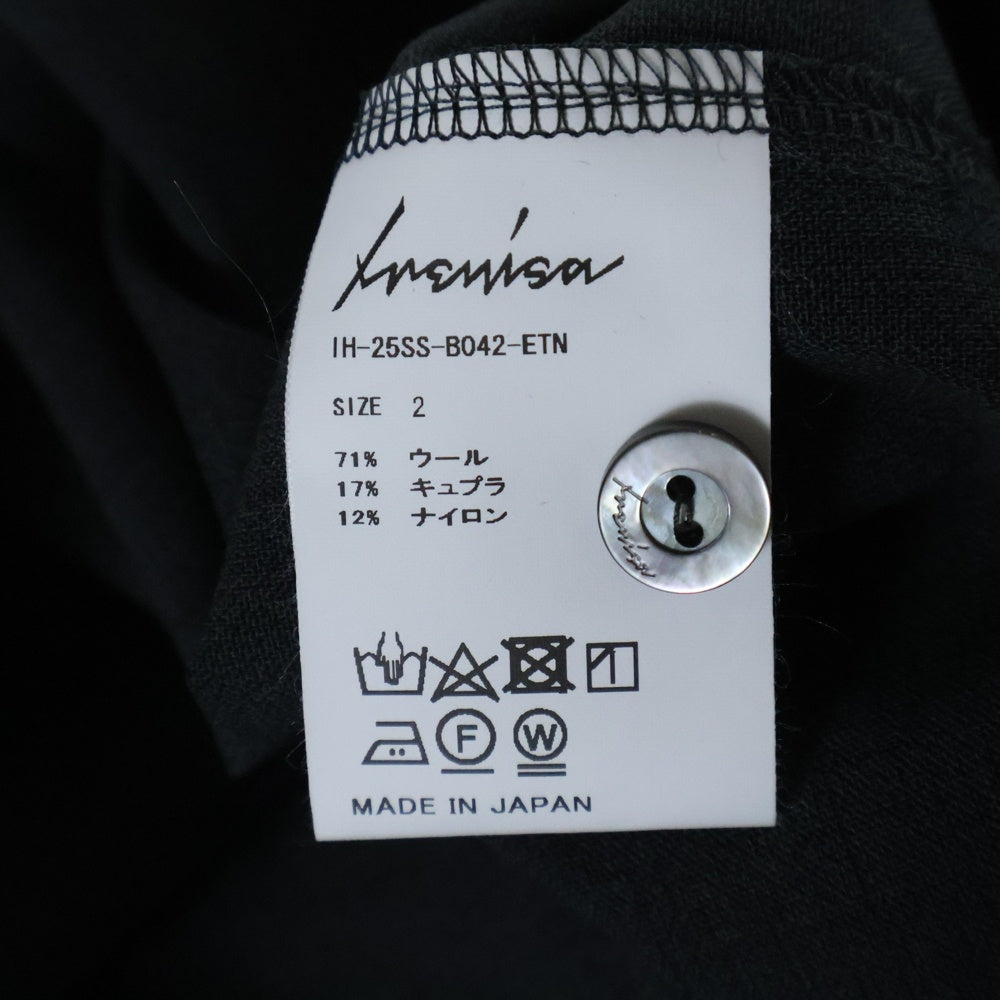 IRENISA(イレニサ) 25SS Wool Shirt ウール半袖シャツ グレー IH-25SS-B042-ETN