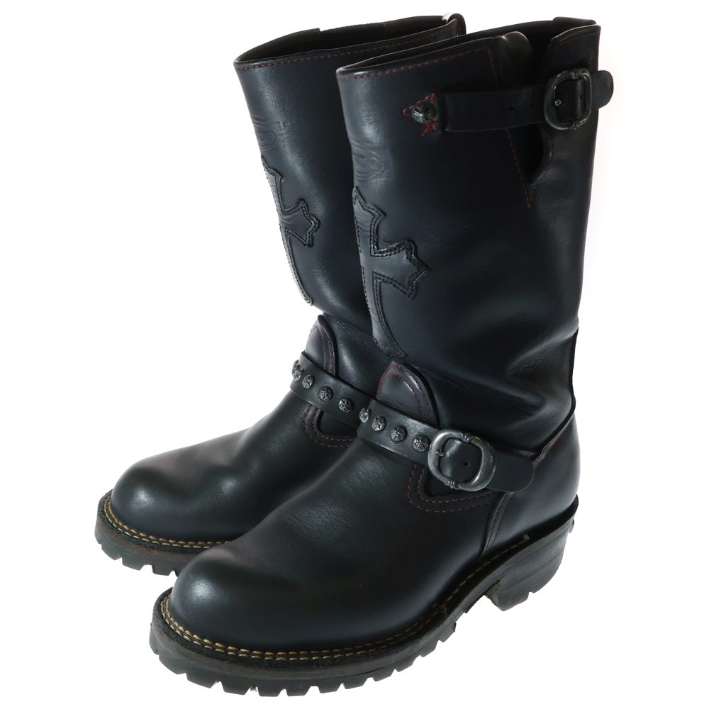 CHROME HEARTS(クロムハーツ) ×WESCO BOSS ウェスコ ボス CHクロム装飾ガンスリンガー クロスパッチ付 レザーエンジニアブーツ