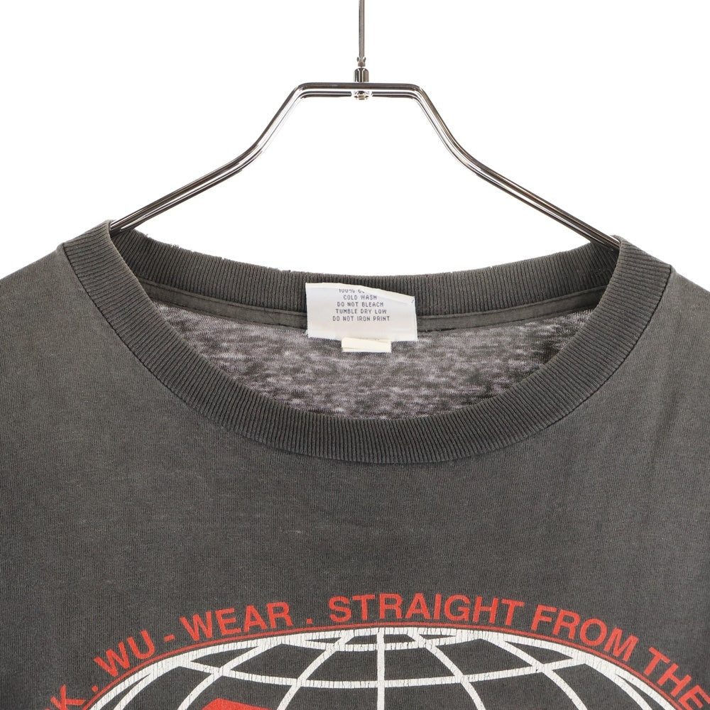 VINTAGE(ヴィンテージ) 90s WU WEAR Wu-Tang Clan ウーウェア ウータンクラン フロントロゴプリント 長袖Tシャツ ブラック