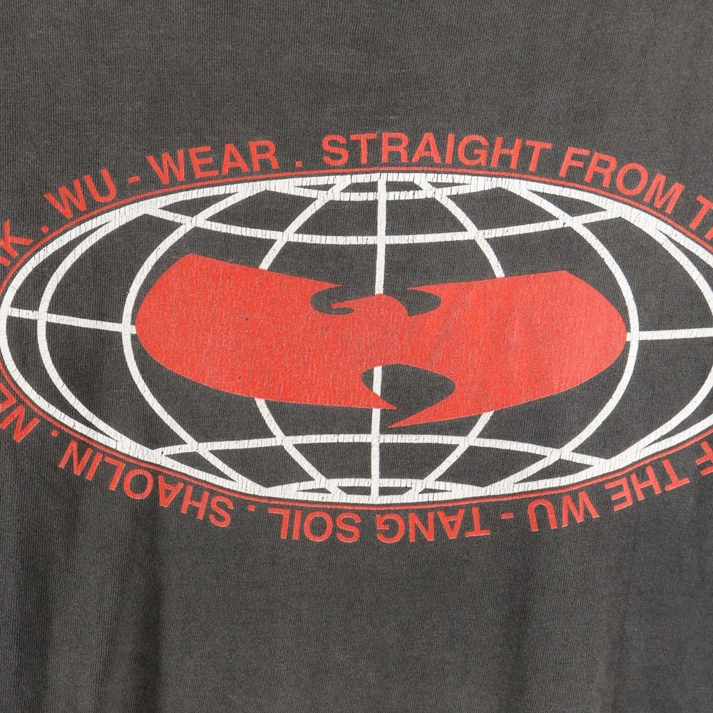 VINTAGE(ヴィンテージ) 90s WU WEAR Wu-Tang Clan ウーウェア ウータンクラン フロントロゴプリント 長袖Tシャツ ブラック