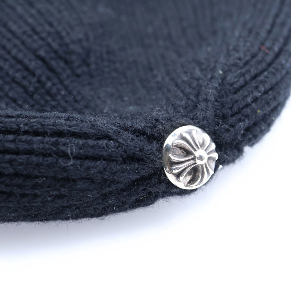 CHROME HEARTS(クロムハーツ) BEANIE BAIT & TACKLE タイニーCH セメタリークロスパッチ カシミア ビーニー ニット帽 ブラック