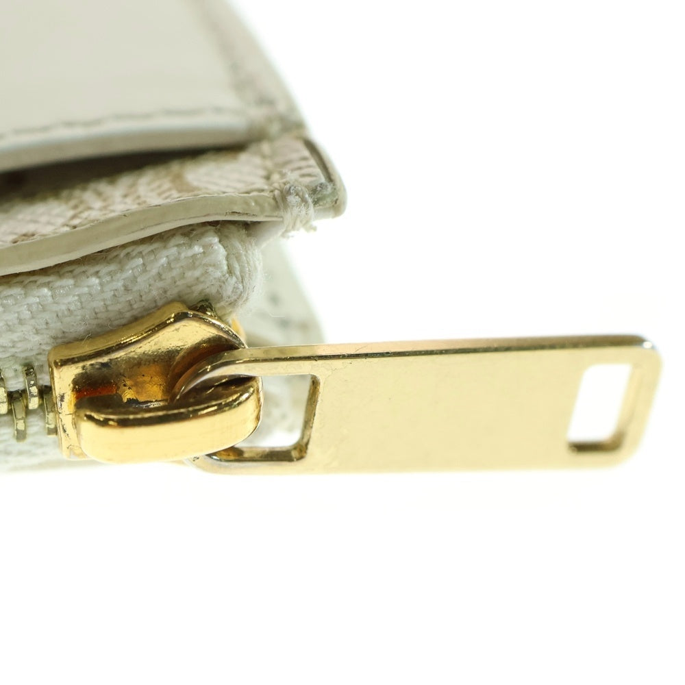 CELINE(セリーヌ) トリオンフ キャンバスレザー ジップ付き カードケース コインケース ホワイト 10F992BQ4.01WW