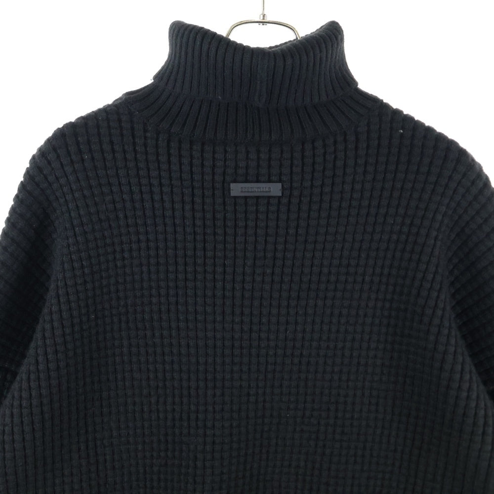 FEAR OF GOD ESSENTIALS(フィアオブゴッド エッセンシャルズ) WAFFLE TURTLE KNIT ワッフルタートルネック ニットセーター ブラック